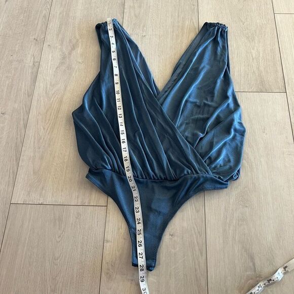Free People Night Owl Bodysuit Blue Metal size M - Picture 2 of 8